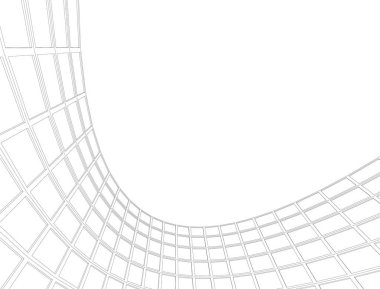 Mimari sanat konseptinde soyut çizgiler, minimum geometrik şekiller. 