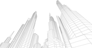 Mimari sanat konseptinde soyut çizgiler, minimum geometrik şekiller. 