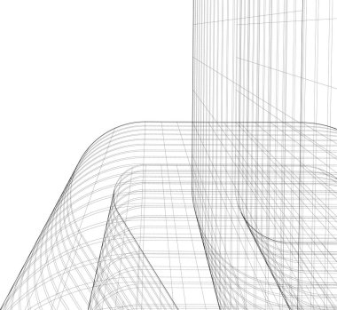 Mimari sanat konseptinde soyut çizgiler, minimum geometrik şekiller.