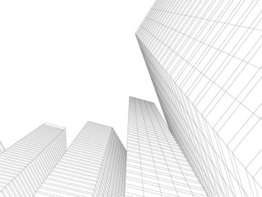 Mimari sanat konseptinde soyut çizgiler, minimum geometrik şekiller. 