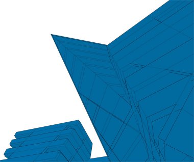 Mimari sanat konseptinde soyut çizgiler, minimum geometrik şekiller. 