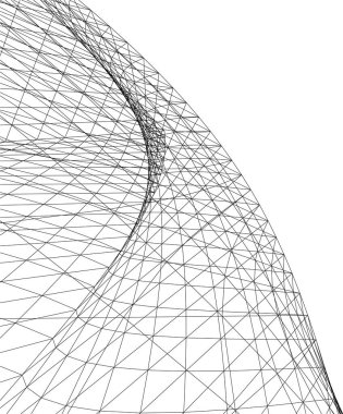 Mimari sanat konseptinde soyut çizgiler, minimum geometrik şekiller.