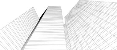 Mimari sanat konseptinde soyut çizgiler, minimum geometrik şekiller. 