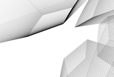 Mimari sanat konseptinde soyut çizgiler, minimum geometrik şekiller. 