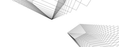 Arkaplanda mimari bina 3d illüstrasyon