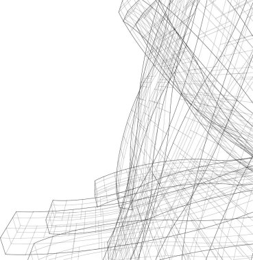 Mimari sanat konseptinde soyut çizgiler, minimum geometrik şekiller.