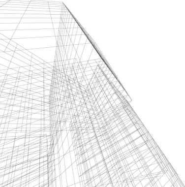 Mimari sanat konseptinde soyut çizgiler, minimum geometrik şekiller. 