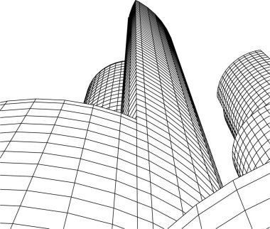 Mimari sanat konseptinde soyut çizgiler, minimum geometrik şekiller. 