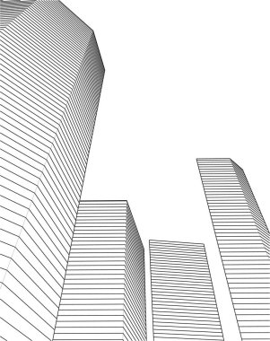 Mimari sanat konseptinde soyut çizgiler, minimum geometrik şekiller. 