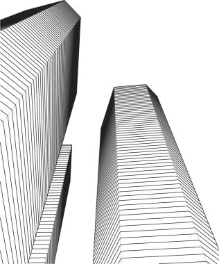 Mimari sanat konseptinde soyut çizgiler, minimum geometrik şekiller. 