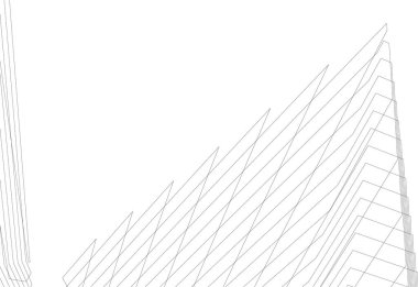 Mimari sanat konseptinde soyut çizgiler, minimum geometrik şekiller. 