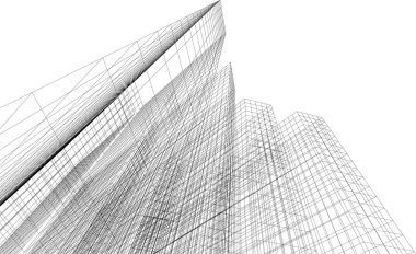 Mimari sanat konseptinde soyut çizgiler, minimum geometrik şekiller.