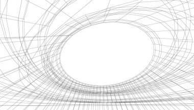 Mimari sanat konseptinde soyut çizgiler, minimum geometrik şekiller. 