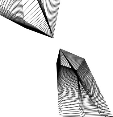 Mimari sanat konseptinde soyut çizgiler, minimum geometrik şekiller. 