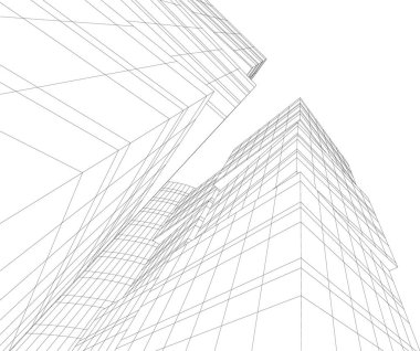 Mimari sanat konseptinde soyut çizgiler, minimum geometrik şekiller. 