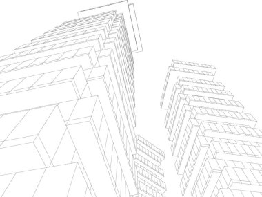 Mimari sanat konseptinde soyut çizgiler, minimum geometrik şekiller. 