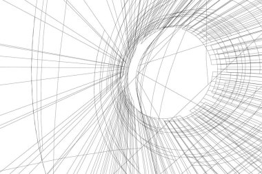 Mimari sanat konseptinde soyut çizgiler, minimum geometrik şekiller. 