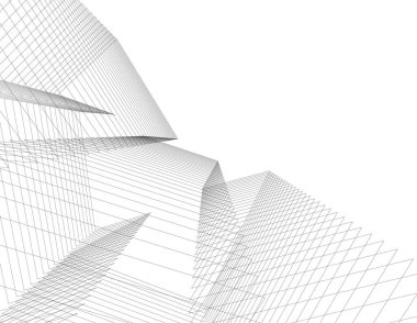 Mimari sanat konseptinde soyut çizgiler, minimum geometrik şekiller. 