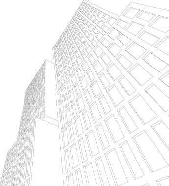 Mimari sanat konseptinde soyut çizgiler, minimum geometrik şekiller. 