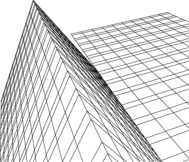 Mimari sanat konseptinde soyut çizgiler, minimum geometrik şekiller. 