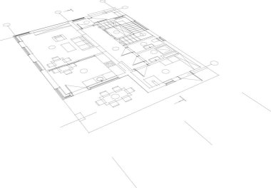 Mimari sanat konseptinde soyut çizgiler, minimum geometrik şekiller.