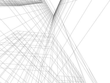 Mimari sanat konseptinde soyut çizgiler, minimum geometrik şekiller. 