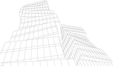 Mimari sanat konseptinde soyut çizgiler, minimum geometrik şekiller. 