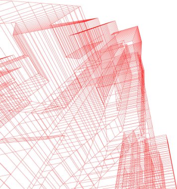 Mimari sanat konseptinde soyut çizgiler, minimum geometrik şekiller. 