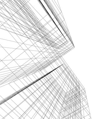 Mimari sanat konseptinde soyut çizgiler, minimum geometrik şekiller.