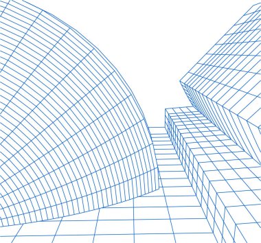 Mimari sanat konseptinde soyut çizgiler, minimum geometrik şekiller. 