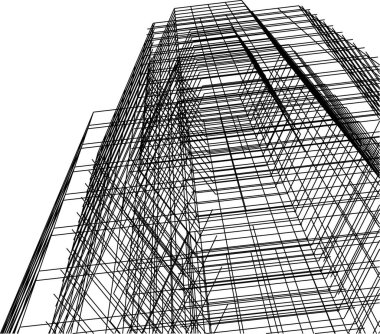 Mimari sanat konseptinde soyut çizgiler, minimum geometrik şekiller. 