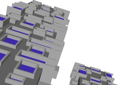 Mimari sanat konseptinde soyut çizgiler, minimum geometrik şekiller. 