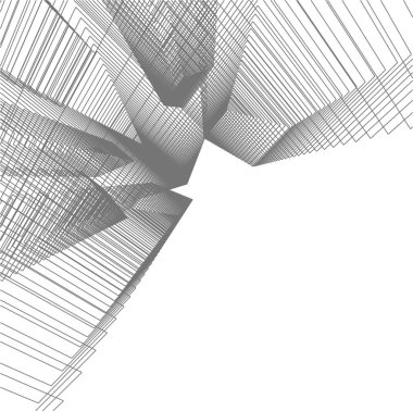 Mimari sanat konseptinde soyut çizgiler, minimum geometrik şekiller. 