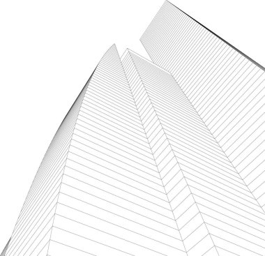 Mimari sanat konseptinde soyut çizgiler, minimum geometrik şekiller. 