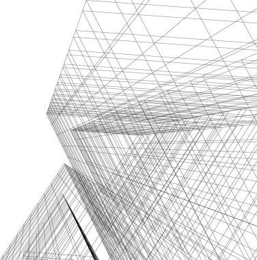 Mimari sanat konseptinde soyut çizgiler, minimum geometrik şekiller. 