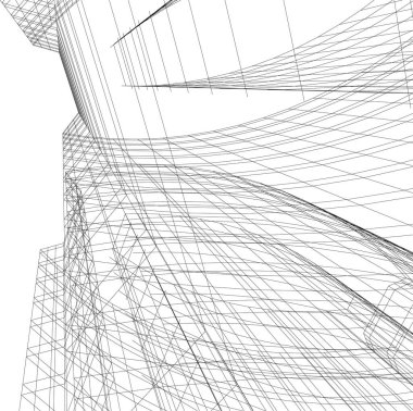 Mimari sanat konseptinde soyut çizgiler, minimum geometrik şekiller. 