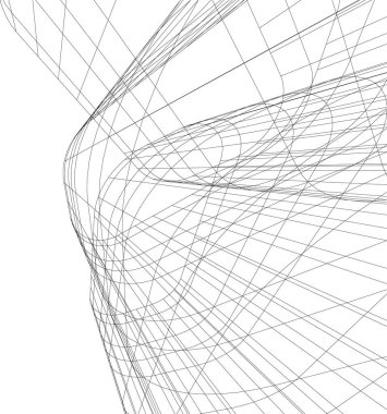 Mimari sanat konseptinde soyut çizgiler, minimum geometrik şekiller. 