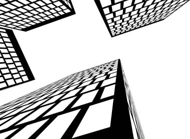 Mimari sanat konseptinde soyut çizgiler, minimum geometrik şekiller. 