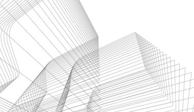 Mimari sanat konseptinde soyut çizgiler, minimum geometrik şekiller. 