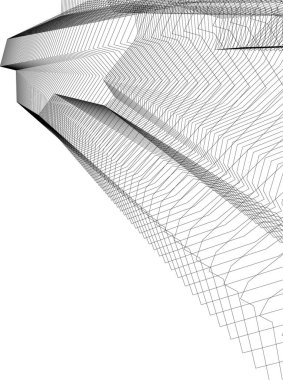 Mimari sanat konseptinde soyut çizgiler, minimum geometrik şekiller. 