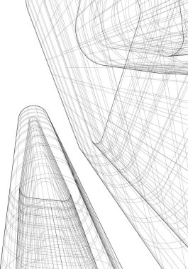 Mimari sanat konseptinde soyut çizgiler, minimum geometrik şekiller.