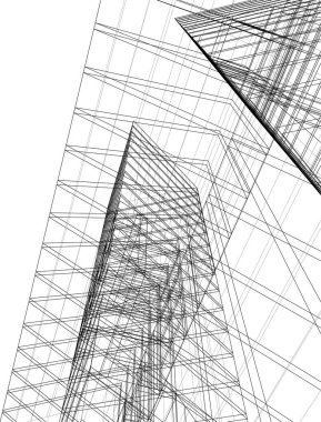 Mimari sanat konseptinde soyut çizgiler, minimum geometrik şekiller.