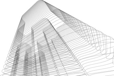 Mimari sanat konseptinde soyut çizgiler, minimum geometrik şekiller. 