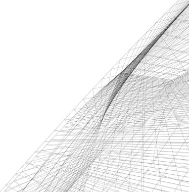 Mimari sanat konseptinde soyut çizgiler, minimum geometrik şekiller. 