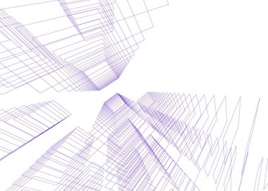 Mimari sanat konseptinde soyut çizgiler, minimum geometrik şekiller. 