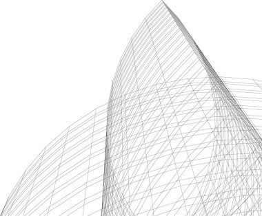 Mimari sanat konseptinde soyut çizgiler, minimum geometrik şekiller. 