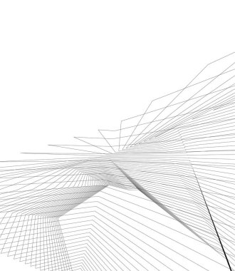 Mimari sanat konseptinde soyut çizgiler, minimum geometrik şekiller.