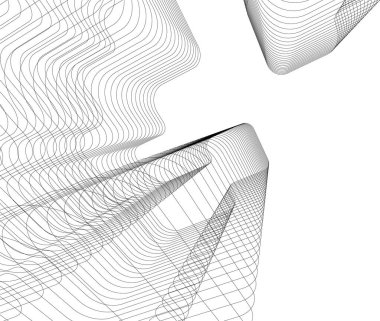 Arkaplanda mimari bina 3d illüstrasyon