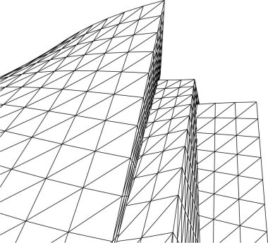 Mimari sanat konseptinde soyut çizgiler, minimum geometrik şekiller. 