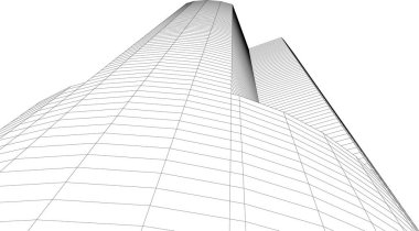 Mimari sanat konseptinde soyut çizgiler, minimum geometrik şekiller. 
